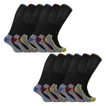 (06-Nov, 12er-Pack) Sock Snob - Arbeitssocken Lang Bambus | Sock Snob | Gepolstert Verstärkte Kniestrümpfe