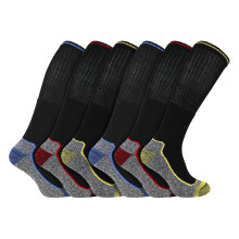 (6-11, 6 Pack) Sock Snob - Men's Knee High Bamboo Work Socks for Steel Toe Boots | Anti Sweat Heavy Duty