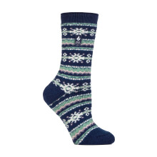 (04-Aug, Indigo/Rose) Heat Holders - Damen Nordic Thermosocken | Heat Holders Lite | Warme Kuschel Stricksocken