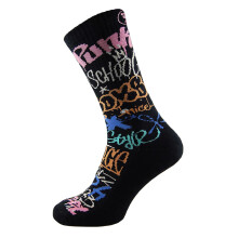 (07-Nov, Schwarz) Toe Rags - Herren Crew Socken Mit Street Graffiti