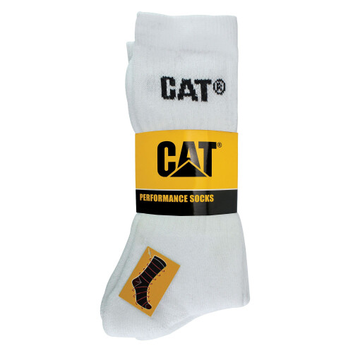 CAT (12-14, White) CAT - Mens 5 Pack Durable Cotton Performance Work Socks 1