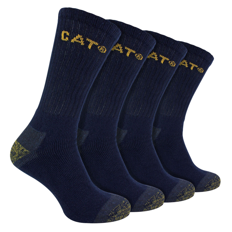 (6-9 UK, Navy) CAT - Mens 4 Pack Premium Cotton Work Socks-image-OPC-PGJSVHD-NEW