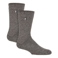(39-45, Grauer Twist) Heat Holders - Herren-Thermosocken aus Merinowolle im 2er-Pack