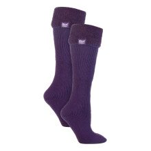 (37-42, Lila) Heat Holders - 2er-Pack Gummistiefelsocken für Damen