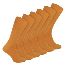 (06-Nov, Orange) Sock Snob - 6er Pack Herren Socken Gerippt Baumwolle | Sock Snob | Socken mit Komfortbund