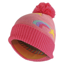 Sock Snob - Warme Wintermütze für Mädchen in Regenbogenfarben mit Bommel