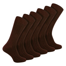(39-45, Braun) Sock Snob - 6er Pack Herren Socken Gerippt Baumwolle | Sock Snob | Socken mit Komfortbund