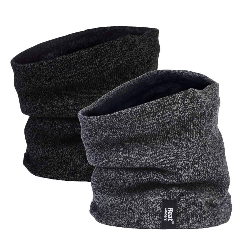 (One Size, Black & Grey) Heat Holders - 2 Pack Mens Thermal Winter Neck Warmer-image-OPC-PGJSVMY-NEW