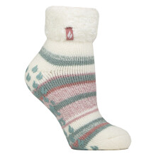 (37-42, Creme) Heat Holders - Damen-Lounge-Socken mit weichen Streifen für den Winter
