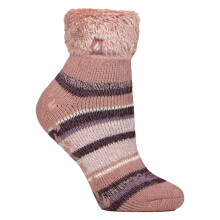 (04-Aug, Gedämpfte Koralle) Heat Holders - Damen-Lounge-Socken mit weichen Streifen für den Winter