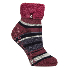 (37-42, Himbeere) Heat Holders - Damen-Lounge-Socken mit weichen Streifen für den Winter