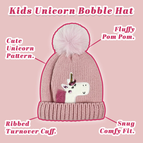 Sock Snob - Winter-Kinder-Einhorn-Mütze mit Bommel 2