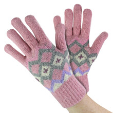 (One Size, Rosa) Sock Snob - Damen Wollhandschuhe | Weiche Winter-Fairisle-Handschuhe