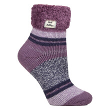 (04-Aug, Maulbeere) Heat Holders - Damen Kuschelsocken Streifen | Heat Holders | Socken mit Lurex | Glitzersocken
