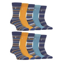 (39-45, Navy blau) Farah - 10 Paar Multipack Socken Aus Hellem Bambus Für Herren