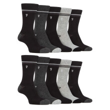 (39-45, Schwarz / Anthrazit) Farah - 10 Paar Multipack Socken Aus Hellem Bambus Für Herren