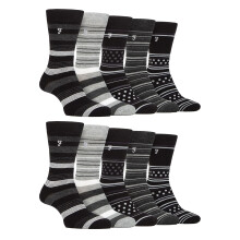 (39-45, Anthrazit / Schwarz) Farah - 10 Paar Multipack Socken Aus Hellem Bambus Für Herren