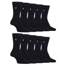 (39-45, Schwarz) Farah - 10 Paar Multipack Socken Aus Hellem Bambus Für Herren