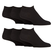 (06-Nov, Schwarz) IOMI - 6 Paar Herren Diabetiker Socken Sneaker | IOMI | Kurze Socken Ohne Gummibund