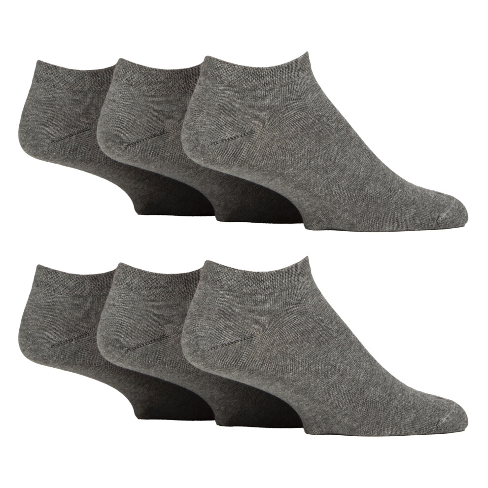 (12-14 UK, Grey) IOMI - 6 Pack Mens Diabetic Trainer Socks | Cushioned Foot Wide Ankle Socks-image-OPC-PGJSVTN-NEW