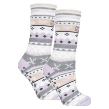 (37-42, Flieder / Grau) Heat Holders - 2er-Pack wärmende Damensocken