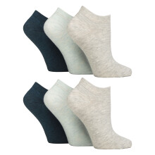 (04-Aug, Grau / Blaugrün / Mint) IOMI - 6er Pack Diabetiker Socken Sneaker Damen | IOMI | Weit Kurz Socken Ohne Gummi