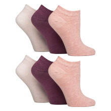 (37-42, Lavendelcreme / Raspel / Sherbet Pink) IOMI - 6er Pack Diabetiker Socken Sneaker Damen | IOMI | Weit Kurz Socken Ohne Gummi