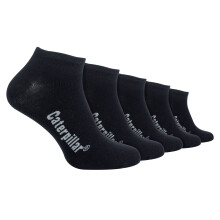 (9-11, Black) CAT - Mens 5 Pack Cotton Rich Trainer Work Socks