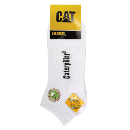 CAT (12-14, White) CAT - Mens 5 Pack Cotton Rich Trainer Work Socks 1