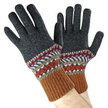 (One Size, Orange) Sock Snob - Herren Wollhandschuhe | Winterliche süße Fairisle-Handschuhe