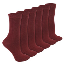 (04-Aug, Burgund) Sock Snob - Damen-Socken aus Bambus- und Merinowollmischung im 6er-Pack