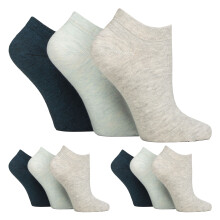 (37-42, Grau / Blaugrün / Mint) IOMI - 9er Pack Damen Diabetiker Socken Kurz | IOMI | Weit Sneaker Socken Ohne Gummi