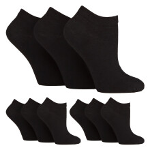 (04-Aug, Schwarz) IOMI - 9er Pack Damen Diabetiker Socken Kurz | IOMI | Weit Sneaker Socken Ohne Gummi