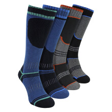 (7-10 Years, Verschiedene Farben) Sock Snob - 4er-Pack Thermo-Skisocken für Jungen | Lange Stiefelsocken