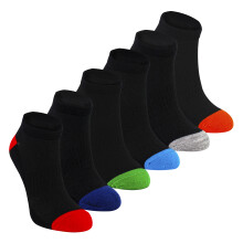 (7-10 Years, Black) Sock Snob - 6 Pack Boys Bamboo Trainer Socks | Kids Black Low Cut Heel & Toe Socks