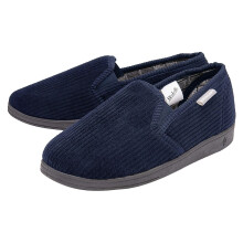 (41, Marine) Dunlop - Herren-Hausschuhe mit Tartan-Futter und Memory-Schaum