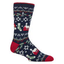 (06-Nov, Festliche Botschaft) Heat Holders - Herren-Thermal-Lite-Weihnachtssocken