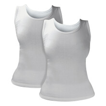 (L, Weiß) Heat Holders - Heat Holders - 2er Pack Damen Thermo Innenfleece Baumwolle Ärmellos Unterhemd