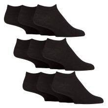 (06-Nov, Schwarz) IOMI - 9er Pack Herren Diabetiker Socken Sneaker | IOMI | Weit Socken Kurz Ohne Gummi