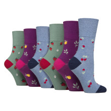 (04-Aug, Früchte) Gentle Grip - 6 Paar Damen-Socken mit Wildtier-Hunde-Katzen-Muster
