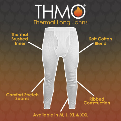 (Medium, Black) THMO - Mens Thermal Super Soft & Warm Long Johns Bottoms 2