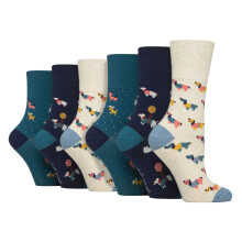 (04-Aug, Ich bin ein Hundemensch) Gentle Grip - 6 Paar Damen-Socken mit Wildtier-Hunde-Katzen-Muster