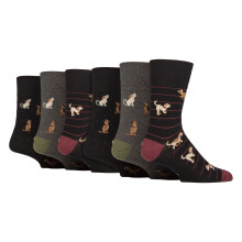 (06-Nov, Teamhund) Gentle Grip - 6 Paar neuartig gemusterte Herrensocken mit hohem Baumwollanteil