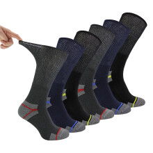 (06-Nov, 6 Paare) Dr.Socks - Atmungsaktive Diabetiker-Arbeitssocken für Herren im Multipack