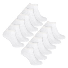 (04-Aug, Weiß) Sock Snob - 12er-Pack Damen-Sneakersocken aus 100 % Baumwolle
