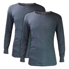 (L, Holzkohle) Heat Holders - Heat Holders - 2er Pack Herren Thermo Innenfleece Outdoor Kurzarm Unterhemd