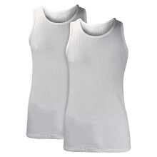 (XL, Weiß) Heat Holders - Heat Holders - 2er Pack Herren Thermo Innenfleece Baumwolle Ärmellos Unterhemd