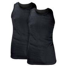 (L, Holzkohle) Heat Holders - Heat Holders - 2er Pack Herren Thermo Innenfleece Baumwolle Ärmellos Unterhemd