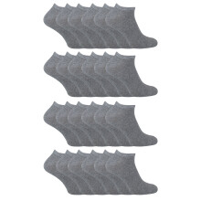(Dec-14, Grau) Sock Snob - 24er-Pack Multipack-Turnschuhsocken aus Unisex-Baumwolle