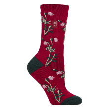 (04-Aug, Blumig / Kirschrot) Heat Holders - Damen Winter Thermosocken Extra Warm | Heat Holders | Warm Lustige Bunte Socken